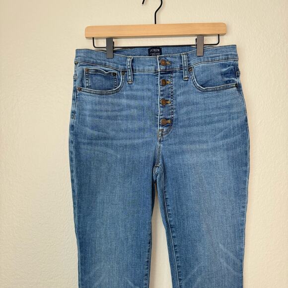 J Crew Women High-Rise 9" Skinny Jean Medium Wash Button Fly Denim Pant Size 31 - Picture 1 of 5